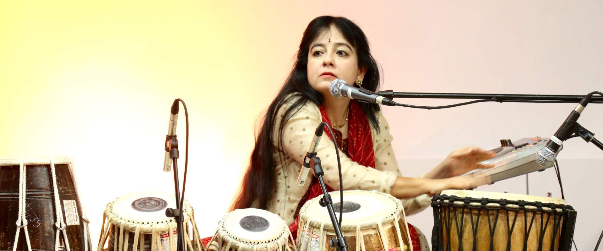 Anuradha Pal performing multi-percussion